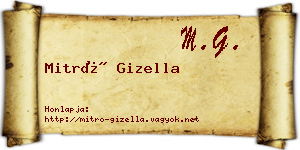 Mitró Gizella névjegykártya
